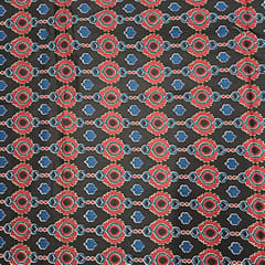 Black Colour Cotton Cambric Printed Fabric