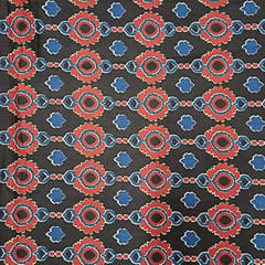 Black Colour Cotton Cambric Printed Fabric