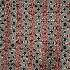 Brown Colour Cotton Cambric Printed Fabric