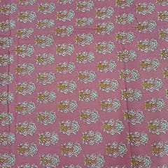 Baby Pink Colour Cotton Cambric Printed Fabric