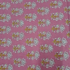 Baby Pink Colour Cotton Cambric Printed Fabric