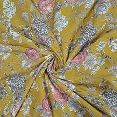 Mustard Colour Cotton Flex Discharge Printed Fabric