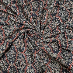 Black Colour Cotton Cambric Printed Fabric
