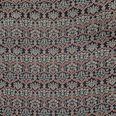 Black Colour Cotton Cambric Printed Fabric