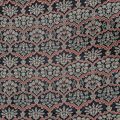 Black Colour Cotton Cambric Printed Fabric