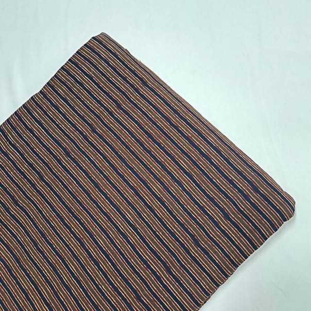 Brown Colour Cotton Cambric Printed Fabric