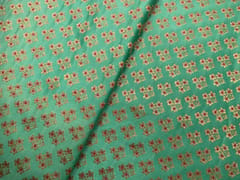 Mint Green Colour Floral Semi Soft Brocade Fabric