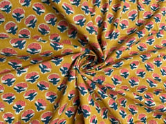 Yellow Floral Cotton Fabric