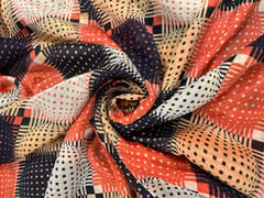 MultiColour Abstract Chiffon Fabric