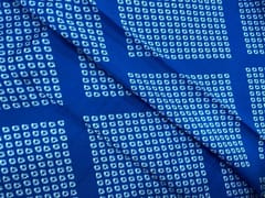 Royal Blue Abstract Upada Silk Fabric