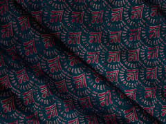 Dark Rama Green Geometric Modal Satin Fabric