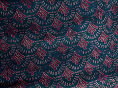 Dark Rama Green Geometric Modal Satin Fabric