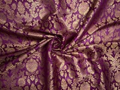 Rani Pink Gold Floral Semi Brocade Fabric