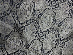 Black & Silver Floral Brocade Fabric