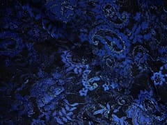 Navy Blue Floral Shantley Net Fabric