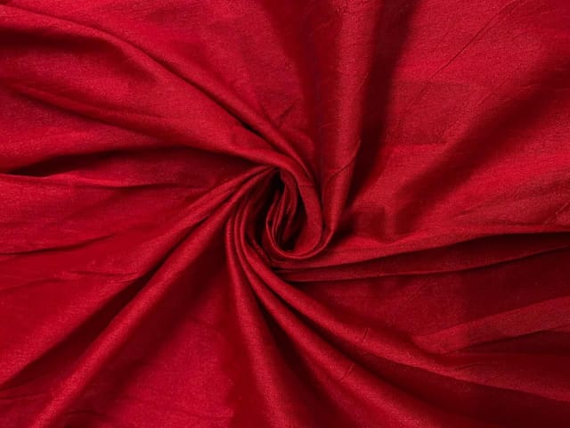 Red Plain Dupion Fabric N25 Fabric