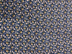 Navy Blue Floral Double Georgette Print Fabric