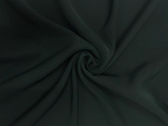 Bottle Green Plain Japanese Crepe Fabric