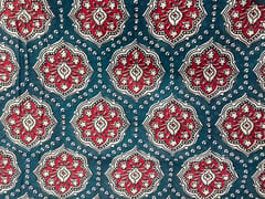 Rama Green Abstract Chanderi Fabric