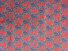 Navy Blue Red Abstract Chanderi Fabric