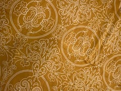 Mustard Floral Habutai Silk Fabric