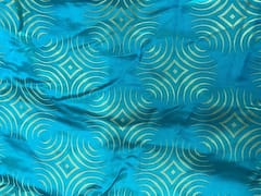 Sky Blue Abstract Satin Jacquard Fabric