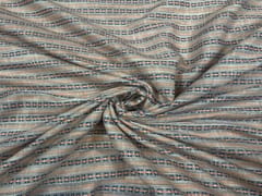 Peach Stripes Plain Yarn Dyed Cotton Fabric