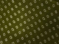 Chinon Chiffon Mehndi Green Geometric Fabric