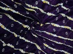 Royal Purple & White Stripes Chinon Chiffon Fabric