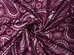 Purple Floral Cotton Cambric Kantha Fabric