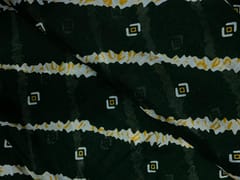 Bottle Green & White Stripes Chinon Chiffon Fabric
