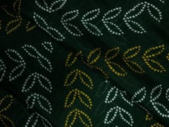 Bottle Green Floral Chinon Chiffon Fabric