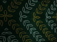 Bottle Green Floral Chinon Chiffon Fabric
