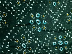 Bottle Green Floral Chinon Chiffon Fabric