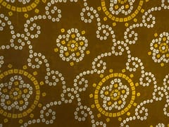 Dark Mustard Geometric Habutai Silk Fabric