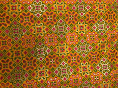Yellow Geometric Brocade Fabric