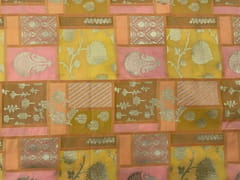 Mustard Colour Geometric Semi Soft Brocade Fabric