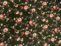 Bottle Green Floral Cotton Lizzybizzy Fabric