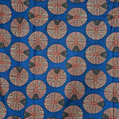 Blue Colour Cotton Cambric Printed Fabric