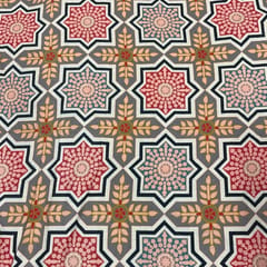 Multi Colour Pure Matka Silk Printed Fabric
