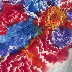 Sky Blue Colour Crepe Printed Fabric