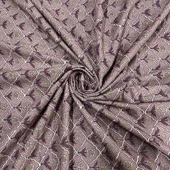 Lilac Colour Cotton Cambric Printed Fabric