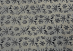 Printed Cotton Cambric Cream Black Floral