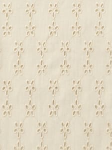 Off white five hole pentagon Pattern Schiffli Embroidered Fabric