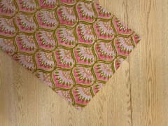 Peach Floral Cotton Cambric Fabric