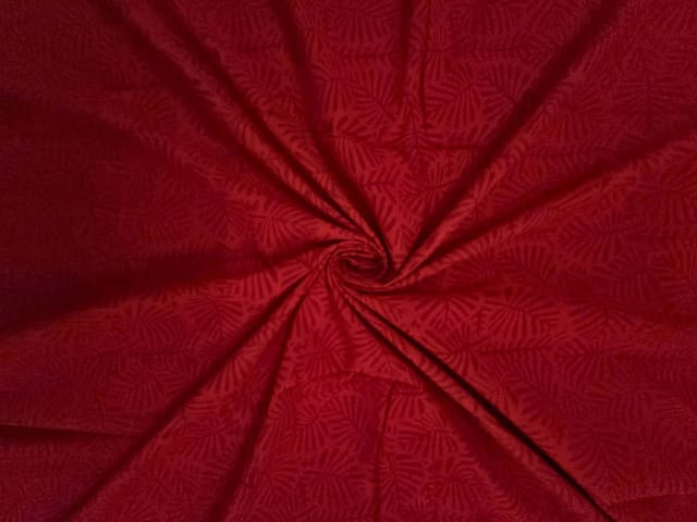 Red Leaves Cotton Cambric Fabric