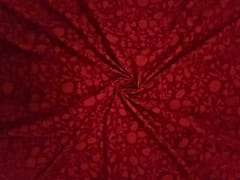Red Floral Cotton Cambric Fabric