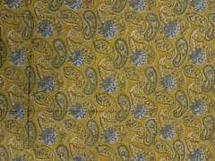 Yellow Floral Cotton Cambric Rapid Fabric