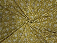 Mustard Floral Cotton Cambric Fabric