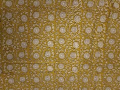 Mustard Floral Cotton Cambric Fabric